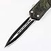 OTF Safety Knife Double Action Dual Edge Black Military Camo Style