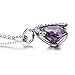 Olen Purple Cubic Zirconia Heart Pendant Necklaces for Women Fashion Jewelry Valentines