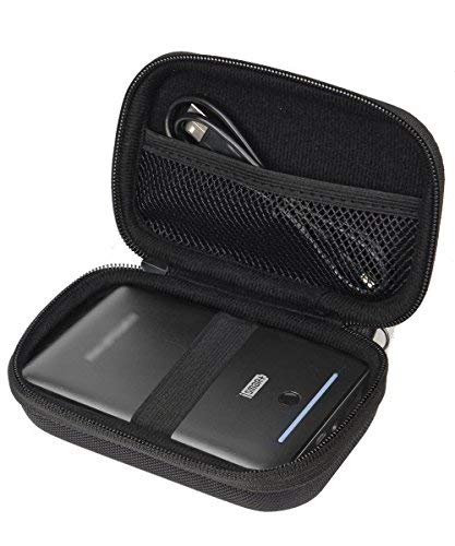 WGear Feature Designed Semi-Hard Case for RAVPower Portable Chargers 16750 RAVPower 16750mAh External Battery Pack, mesh Pocket for Cable, Fastening Elastic Strap, Wrist Strap (Ballastic Black)
