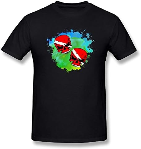 TWOOREIQ Scuba Skull Diver Down Flag Face Dive Men's ComfortSoft Short-Sleeve T-Shirt