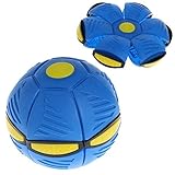 NDJK Flying UFO Flat Throw Disc Ball With LED Light Soft Kids Outdoor Game(Blue)