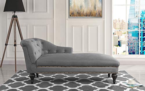 image for Casa Andrea Milano Chaise Lounge Indoor Chair Tufted Velvet Fabric, Mo