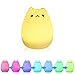 Excelvan Cute Cat Table Lamp Kitty Silicon Night Light LED with Sensitive Tap Control 7 Changing LED Romantic and Warm White Modes Kids Gift for Bedroom Bar Club Lounge
