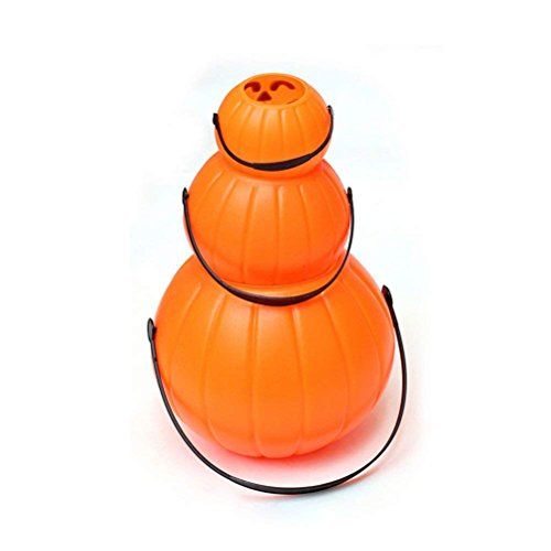 Halloween Pumpkin Shaped Plastic Treat Buckets Halloween Candy Holder Lantern Candy Bucket Halloween Trick or Treat Pumpkin Candy Pail - M - Thumbnail 3