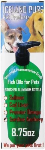 Iceland Pure Unscented Pharmaceutical Grade Sardine Anchovy Oil For Dogs and Cats.Bottle Size 8.75oz by Iceland Pure