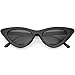 sunglassLA - Retro Vintage Trendy Cat Eye Sunglasses for Women with Flat Triangle Lens (Black/Smoke) primary