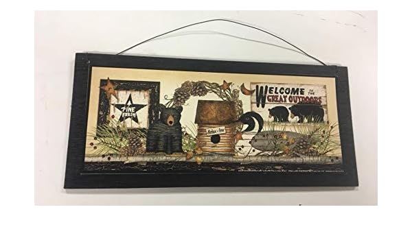 Amazon Com Welcome To The Great Outdoors Black Bear Lodge Cabin
