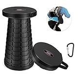 KOGNITA Portable Folding Camping Stool – Lightweight Plastic Retractable Stool with Montaineering Buckle,Collapsible Telescoping Seat for BBQ Fishing Hiking Traveling Max Load 287lbs