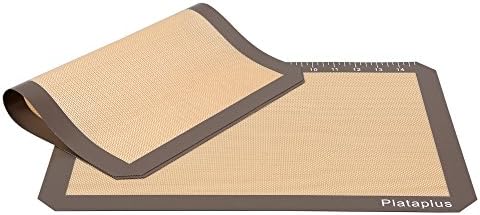 Plataplus 2-piece Silicone Baking Mats Set for Half Sheet Cookie Pan Cooking Tray Liners