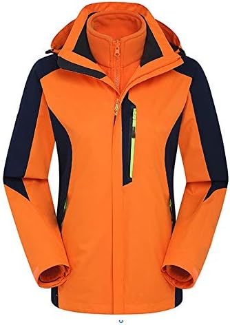 スキーウェア レディース ス ローズレッド 湖の青 オレンジ裏地ウインドブレーカースキージャケット防水レインジャケットフリース取り外し可能なフード サイズ 驚きの値段 色 オレンジ M