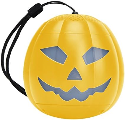 Halloween Pumpkin Light Bluetooth Speakers Lightweight Mini Generation Ultra Portable QAenly Wireless Bluetooth Speaker with Ghost Voice for Halloween (Yellow)