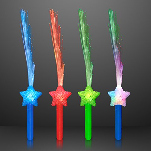 Assorted Star Fiber Optic Wands (Set of 4)