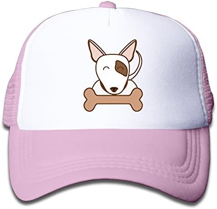 Joijiouio Bull Terrier Children's Sun Protection UnisexAdjustable Mesh Back Cap Pink