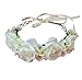 Vivivalue Rose Flower Crown Boho Flower Headband Hair Wreath Floral Headpiece Halo with Ribbon Wedding Party Festival Photos Beige