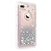 Dexnor iPhone 8 Plus Case, iPhone 7 Plus Case, Glitter 3D Bling Sparkle Flowing Liquid Case Transparent 3 in 1 Shockproof TPU Silicone + PC Cover for iPhone 8 Plus/ 7 Plus/6s Plus/6 Plus - Silver