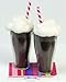 Sophia's Soda Fountain Set wtih Strawberry Milkshakes and Ice Cream Floats with Straw and Spoons for 18 Inch Dolls Play Food