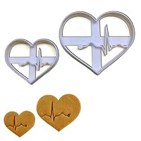 SET of 2 EKG/ECG cookie cutters (Large and Small size), 2 pcs, Ideal as gifts for doctors, nurses or for a Medical themed Party