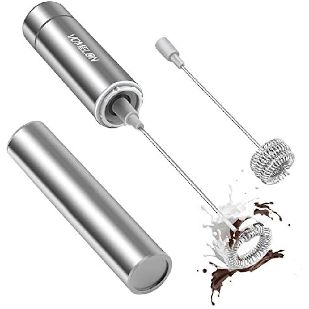 Milk Frother Handheld, Battery Operated Travel Coffee Foamer Drink