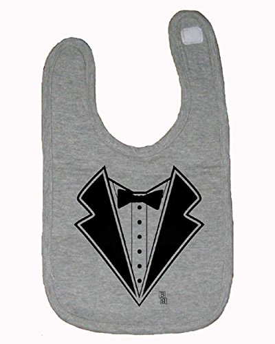 Chic Bad Baby Apparel special package, Tuxedo Infant Baby Bib and 1 Baby Pacifier to choose by your end (Gray)