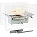 Sunnydaze Zen Tabletop Fireplace, Indoor Ventless Bio Ethanol Fire Pit, Long Lasting Burn Time, White