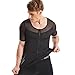 HANERDUN Mens Slimming Body Shaper With Zipper Compression Shirt Slim Shapewear, Black, Medium