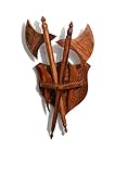 Unique GIFT FOR HIM LOVE GoT Viking THOR Throne Holiday Gift Set Medieval Axe and Two Daggers Knife set House Warming Gift with Wall Hanging Shield HAND CRAFTED Solid Wood 20