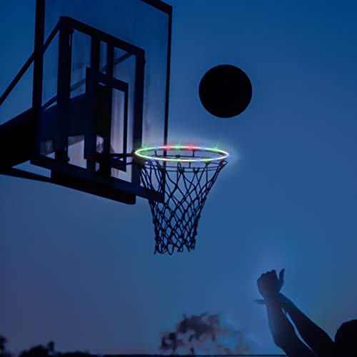 Yoruii LED Basketball Lights Basketball Rim LED Light Swish Solar Rim Light Perfect for Outdoor Night Play Children Adult Training Game and Parties