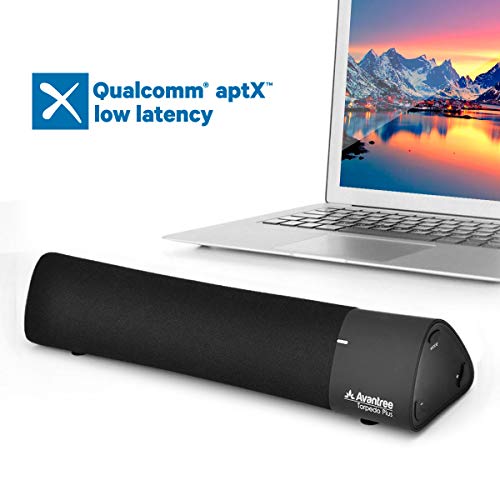 Avantree AptX Low Latency Bluetooth Speaker, Portable Wireless Sound Bar, Digital Signal Processing DSP with Superb Sound, Multiple Sound Modes - Torpedo Plus