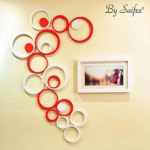 SaifeeAcrylic 3D Home & Office Decor Wall Sticker (Medium Circles, 36 Pcs)