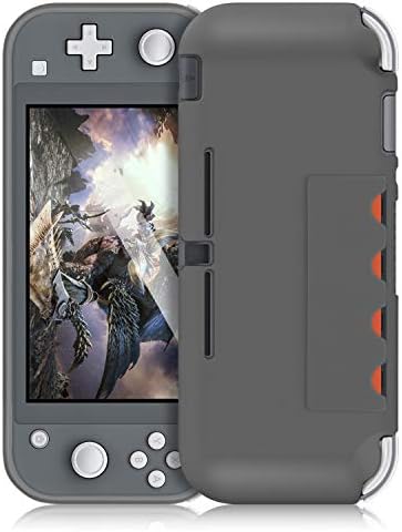 Protective Case for Nintendo Switch Lite, Ultra Slim Shock-Absorption and Anti-Scratch TPU Cover with 4 Game Card Slots for Nintendo Switch Lite 2019 (Gray)