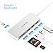 LENTION USB C Hub with 3 USB 3.0, SD/Micro SD Card Reader & Charging Compatible 2022-2016 MacBook Pro, New Mac Air/iPad/Surface/More, Stable Driver Certified Adapter (CB-C16s, Silver)
