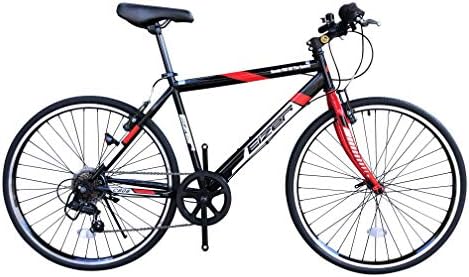 Amazon Eizer アイゼル クロスバイク 街に合う おしゃれなバイク 7段変速で快適走行 可変ステムであなたにピッタリハンドル高さ調整 全5カラーバリエーション C808 ブラック レッド アイゼル Eizer クロスバイク