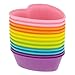 Freshware 12-Pack Silicone Heart Reusable Cupcake and Muffin Baking Cup, Six Vibrant Colors