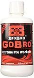 BioBro GoBro Extreme Pre Workout Drink - Best Preworkout Energy Booster Liquid Bodybuilding Supplements Build Muscle Fat Burners - Raspberry Lemonade - 32oz