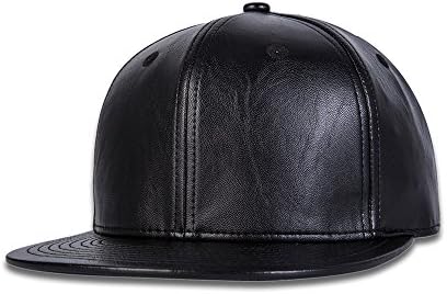 Hanpeng Plain Snapback Hats Unisex Adjustable Hip Hop Flat Brim Baseball Cap