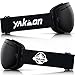 YAKAON Ski Snowboard Snow Goggles with UV Protection Anti-Fog Spherical OTG Anti-Slip Strap for Men Women