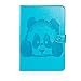 iPad Mini 1/2/3 Case-LittleMax Embossed PU Leather Case [Magnet Closure] Stand Flip Wallet Case with [Cards Holder] for Apple iPad Mini 3 2 1 [Free Cleaning Cloth,Stylus]-01 Panda Skyblue