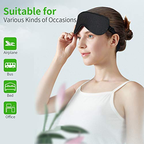 Sleep Mask for Women Men, Eye mask for Sleeping 3D Contoured Cup Blindfold with Breathable Memory Foam,100% Block Out Light,Soft Comfort Eye Shade Cover for Yoga Meditation (3D Black)