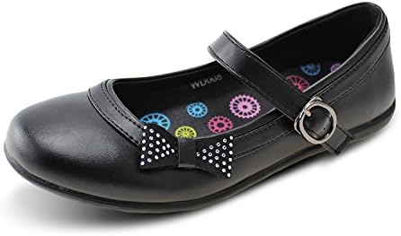 Wayee Girls School Uniform Shoes Bowknot Mary Jane Flats (Little Kids/Big Kids) (12)