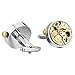 Men'sINBLUE Rhodium Plated Cufflinks Silver Gold Tone Functioning Works Watch Movements in Working Condition Steampunk Vintage