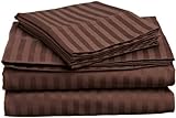FULL SIZE 1500 Thread Count STRIPED Sheet set, CHOCOLATE