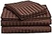 Home Couture Italian 1500 Twin Bed Sheet Set, Striped Mocha