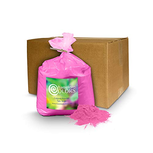 Holi Color Powder Gender Reveal by Chameleon Colors â€“ 5lb Pink. Same premium, authentic product used for a color run, 5k, etc.