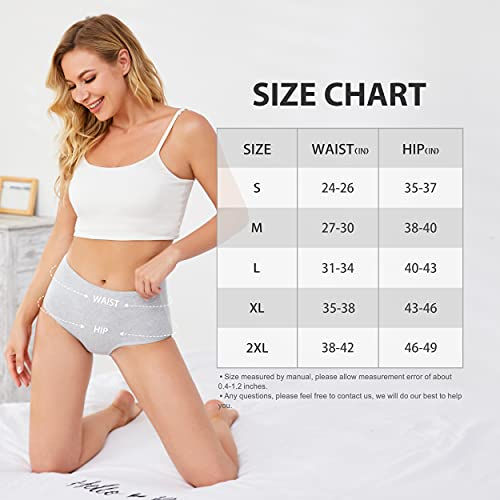 HOPECK Women\'s Cotton Underwear High Waisted Underwear for Women Full Coverage Panties Soft Breathable Briefs Multipack