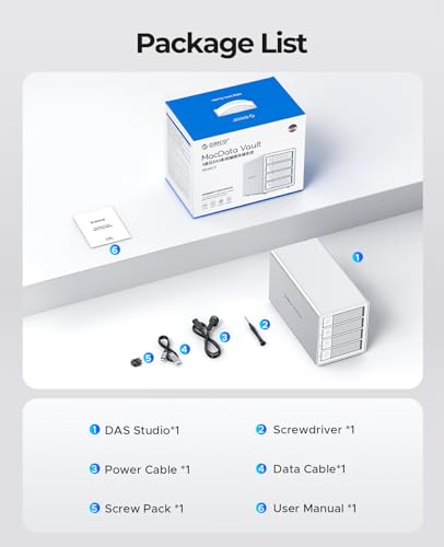 ORICO Daisy Chain 4 Bay USB 3.2 Gen 2 Aluminum Hard Drive Enclosure Das Enclosure 22TB Support and Maximum Expansion up to 264TB for 3.5" HDD -9948C3