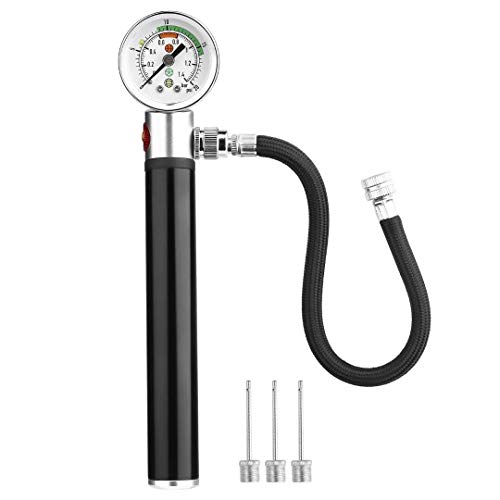 Apaix Ball Pump with Pressure Gauge, Portable Air Inflator Pump w/Air