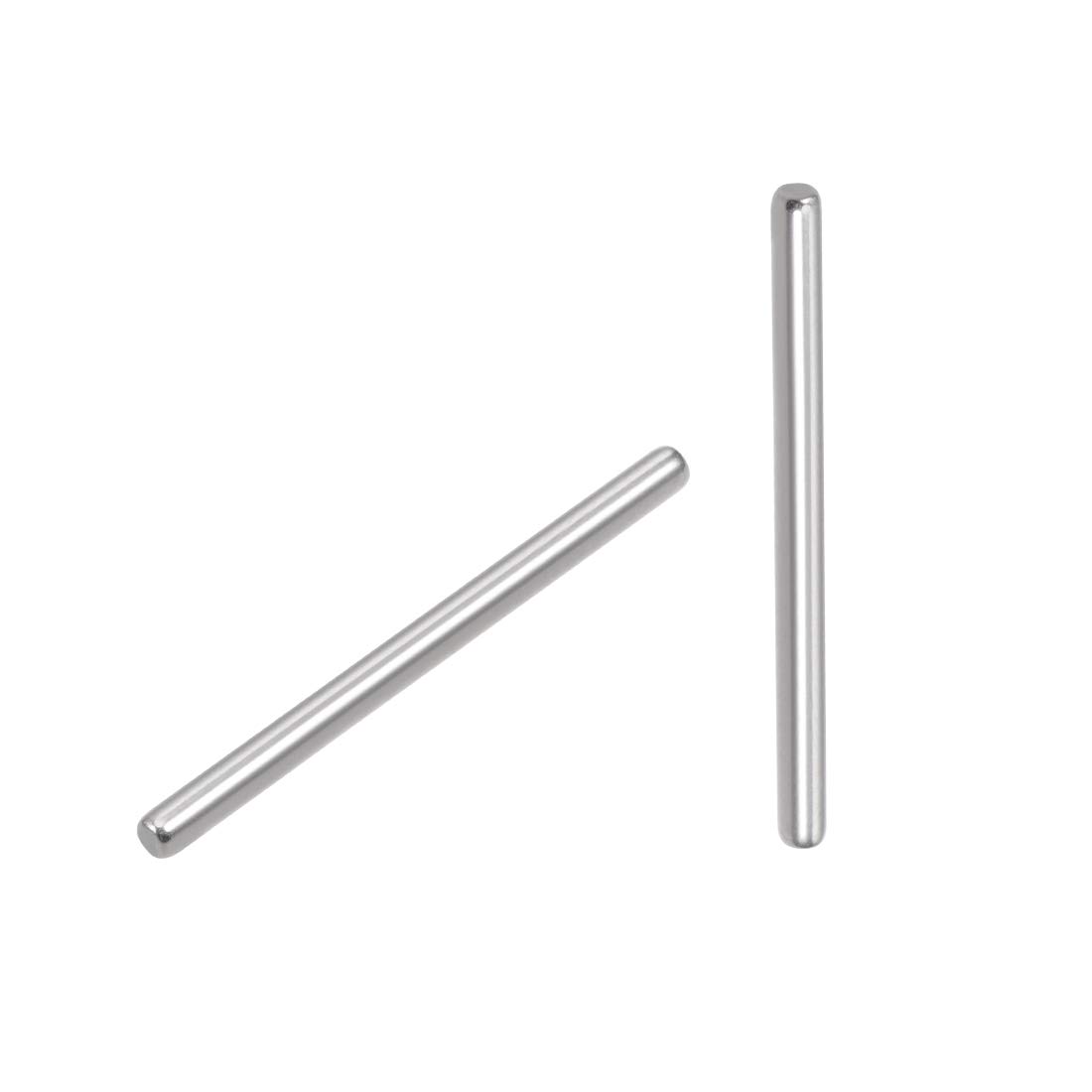 sourcing map 100Pcs 2.5mm x 35mm Dowel Pin 304 Stainless Steel Pegs Support Shelves Silver Tone