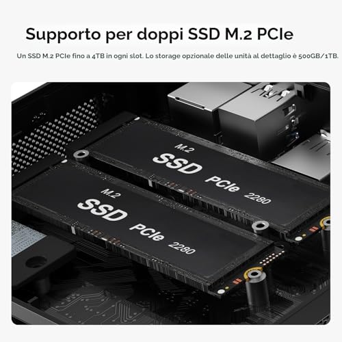 Beelink Mini Gaming PC SER5 MAX, Ryzen 7 7735HS, 24GB LPDDR5, SSD 500GB, Mini Desktop Computer Support for Three Screens 4K, Mini Computer for Office, 2.5G LAN, Wi-Fi 6, BT 5.4, HDMI+DP+Type-C