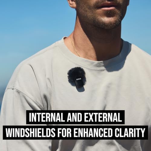 Wireless Micro - Kit di Microfono Wireless Compatto per Fotocamera, Due Microfoni con Ricevitore per Fotocamera, Ricevitore per Smartphone e Custodia di Ricarica - USB-C, Nero