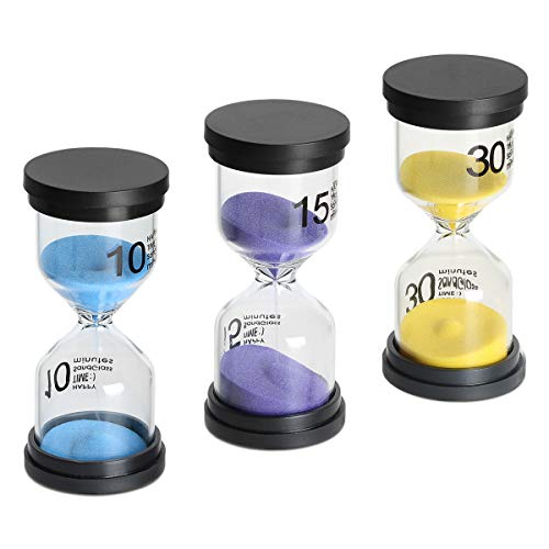 Sand Timer 3 Pack,Sageme Hourglass Timer Sandglass Hourglass Sand Clock